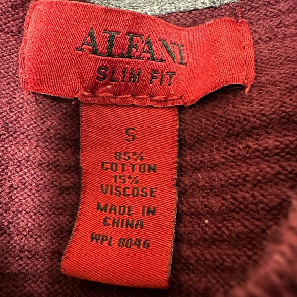 Alfani S Maroon Sweater Men's - Picture 5 of 5